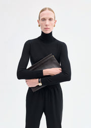 Slim Turtleneck in Fine Cashmere - Black - CO Collections